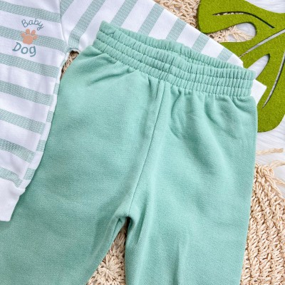 Conj. Jaqueta Baby Dog com capuz e Calça de Moletom - Verde